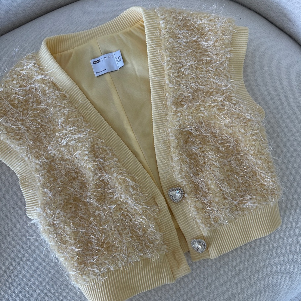 ASOS Yellow Textured Knit Vest